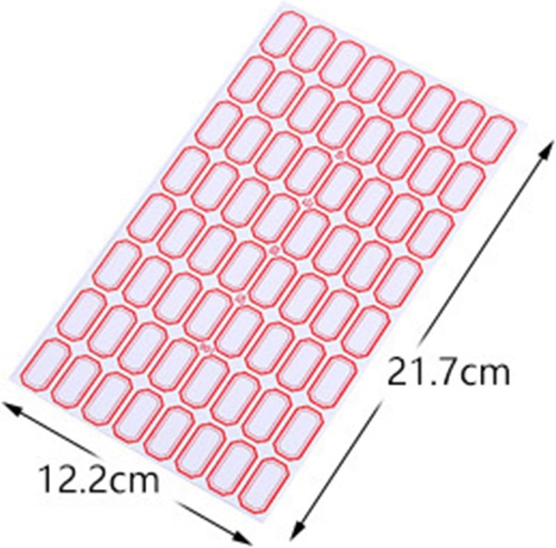 AJIODA 20 Sheet/1280pcs 2.6x1.5cm Red Frame White Blank Self-Adhesive Label Stickers, Office Supply, Labels, Food Containers, Jars - Image 3