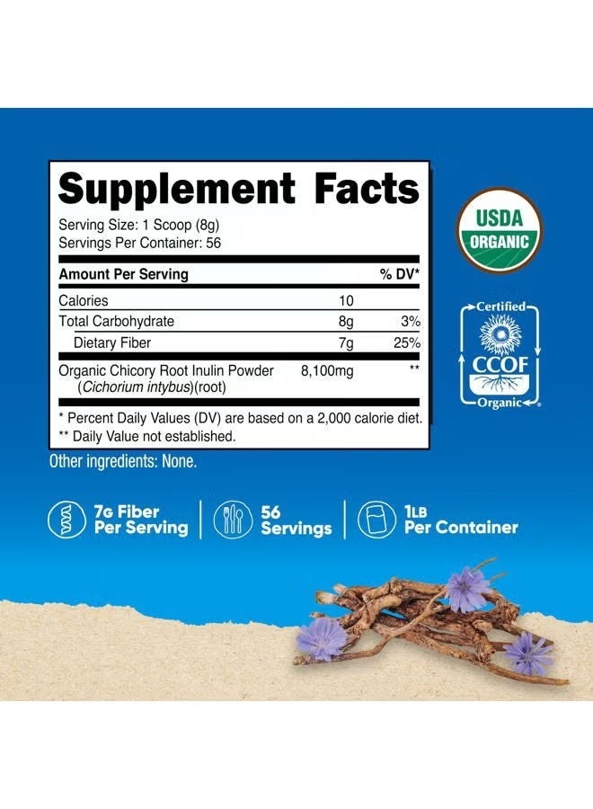 بودرة Nutricost Organic Inulin Powder غير منكهة (16.2 أونصة / 454 غ) هي بودرة إينولين عضوية — ألياف نباتية قابلة للتخمّر تُستخدم لدعم صحة الجهاز الهضمي، نمو البكتيريا المفيدة، وتحسين الامتصاص الغذائي. يمكنك خلطها بسهولة مع الماء، العصائر، أو smoothies في عبوة 454 غرام. - Image 3