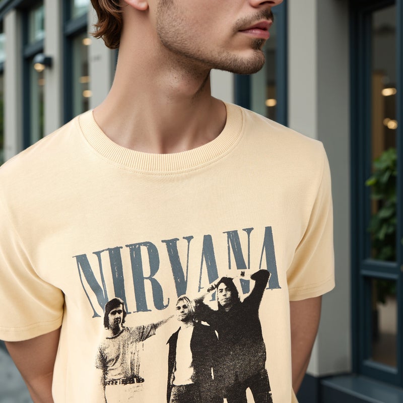 Splash FAV Nirvana Print Crew Neck T-shirt - Image 4
