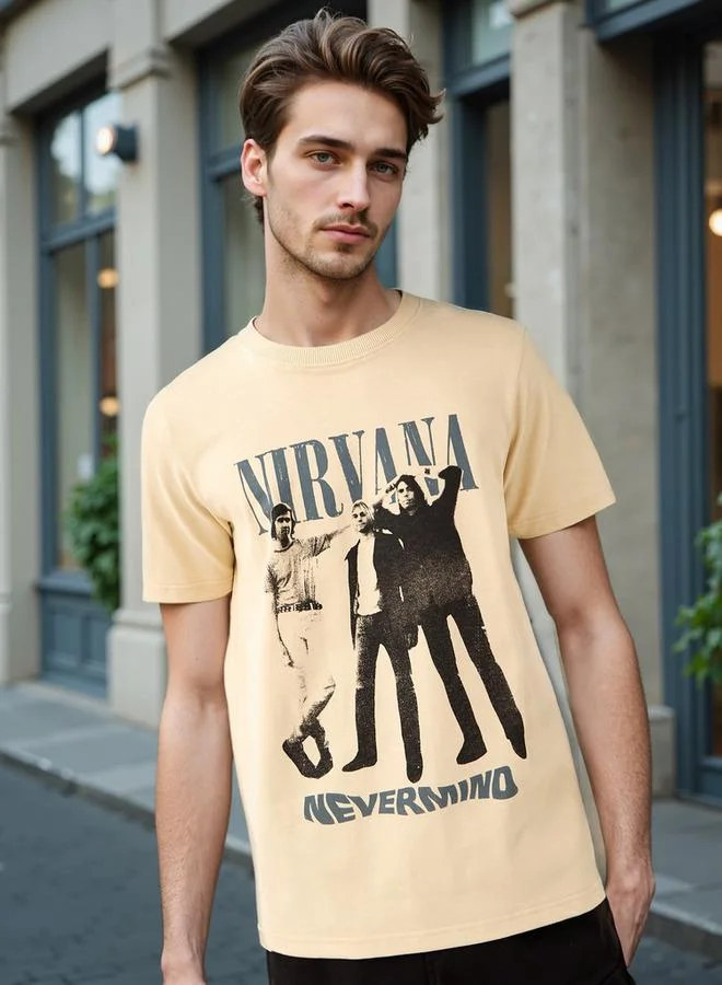 SP Characters Nirvana Print Crew Neck T shirt