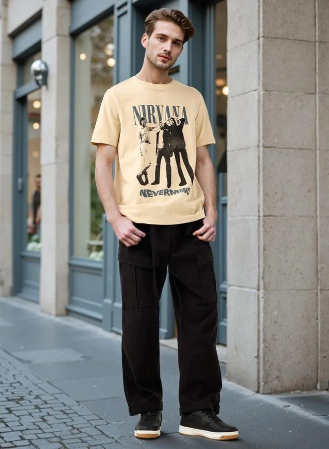 SP Characters Nirvana Print Crew Neck T shirt