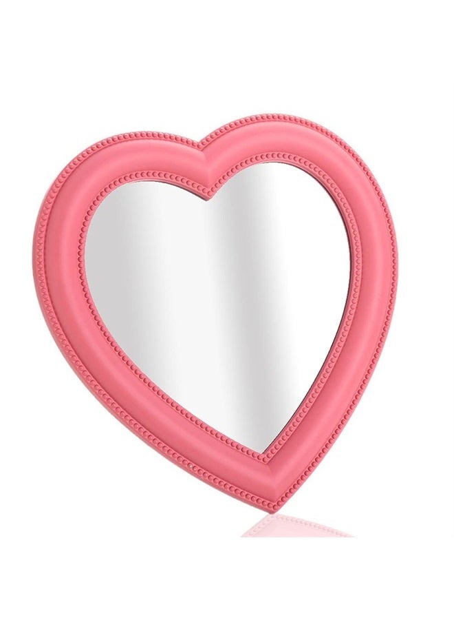 Utavu Makeup Mirror Heart Shape Wall Desktop Mirror Cosmetic Vanity Mirror for Women Ladies Friends Gift - Image 1