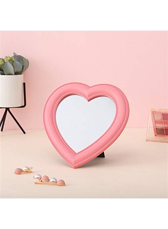 Utavu Makeup Mirror Heart Shape Wall Desktop Mirror Cosmetic Vanity Mirror for Women Ladies Friends Gift - Image 3
