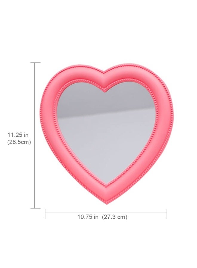 Utavu Makeup Mirror Heart Shape Wall Desktop Mirror Cosmetic Vanity Mirror for Women Ladies Friends Gift - Image 2