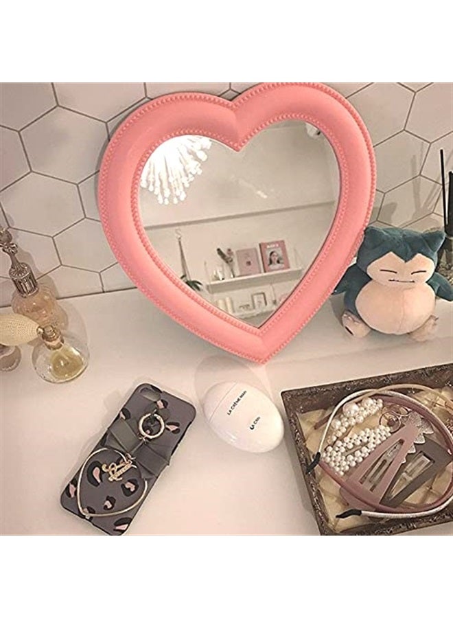 Utavu Makeup Mirror Heart Shape Wall Desktop Mirror Cosmetic Vanity Mirror for Women Ladies Friends Gift - Image 4