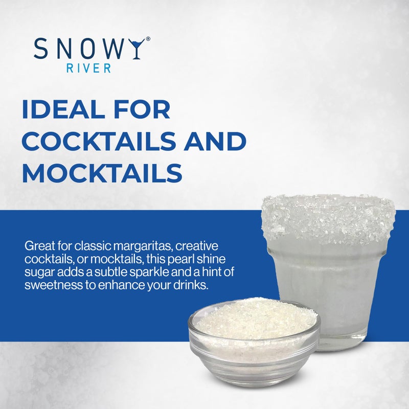 Snowy River Pearl, Cocktail & Margarita Sugar Rimmer - Vibrant Color Glass Rimming Sugar with Medium Crystal Texture - 8oz - Image 3