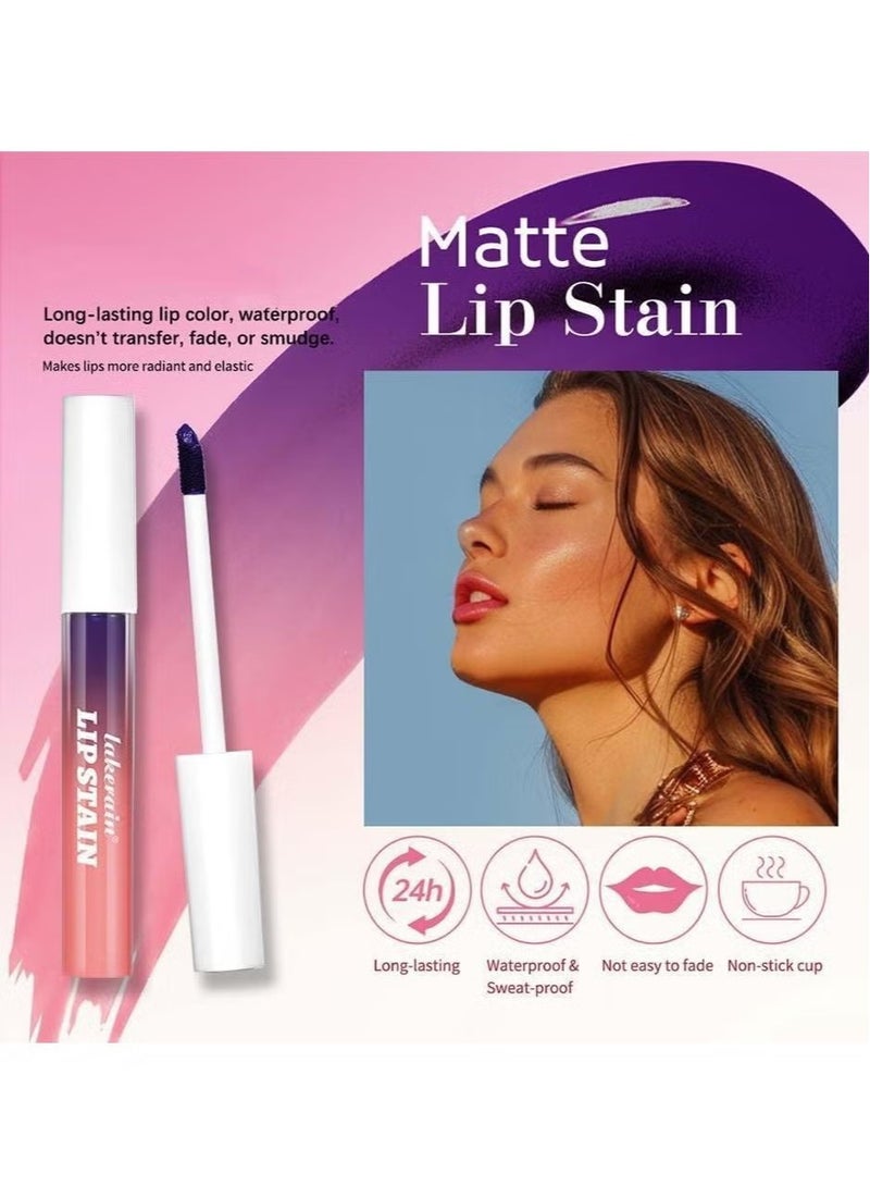 lakerain Peel Off Lip Tint Stain 3 Pieces, Lip Stain Peel Off Tattoo, Waterproof Transfer Proof Long Lasting Lip Stain Tint Lip Large, Highly Pigmented Matte Finish Lipstick - Image 3