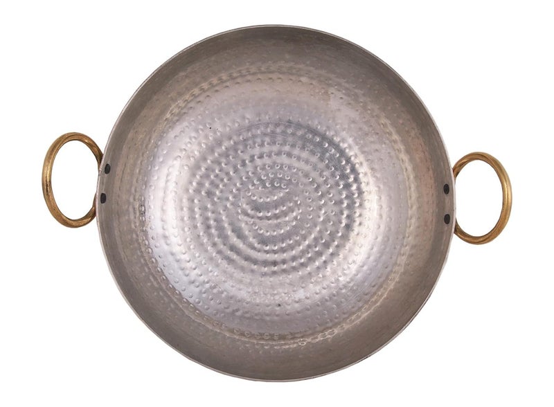 Brass Kadai with Kalai | 24 cm with 2650 ml Capacity 100% Pure Brass Kadhai with Tin Coating | Brass Kadai for Cooking and Serving | Brass Utensils for Kitchen - Image 3