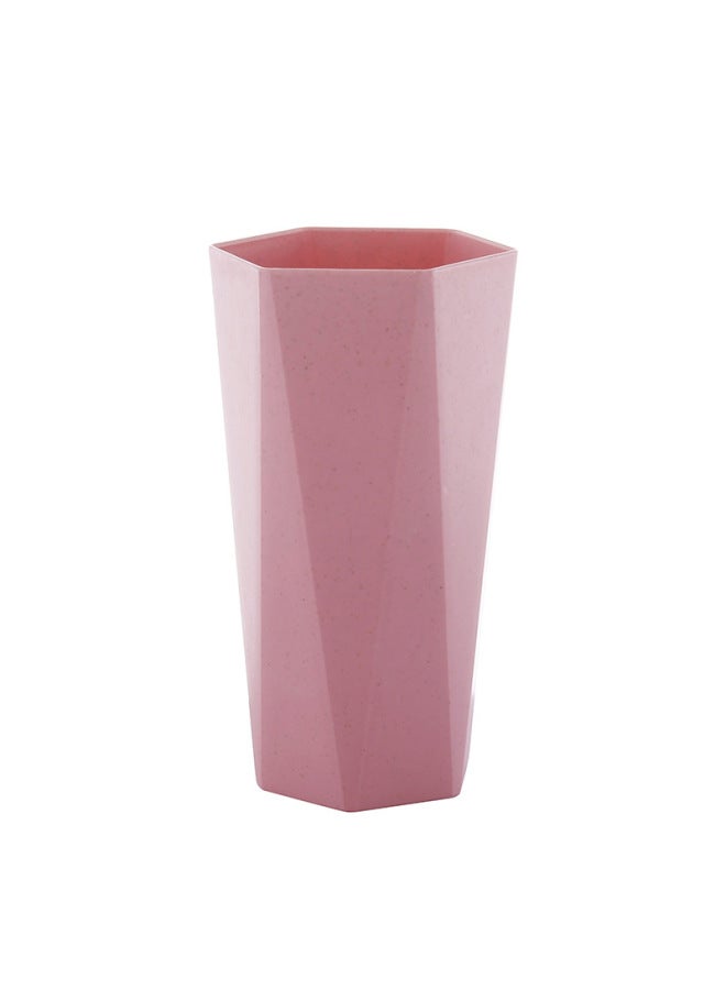 Straw Gargle Cup Large Thickened Plastic Gargle Diamond Cup Environmentally Friendly Simple Couple Cup Daily Supplies-Color:Nordic Powder-Capacity:401-500ml  - Image 3