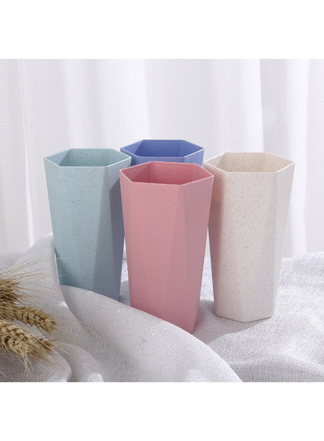 Straw Gargle Cup Large Thickened Plastic Gargle Diamond Cup Environmentally Friendly Simple Couple Cup Daily Supplies-Color:Nordic Powder-Capacity:401-500ml  - Image 2