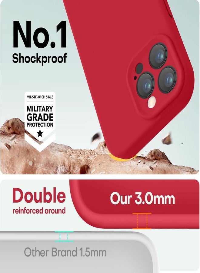LOVE 3000 جراب LOVE 3000 مصمم خصيصًا لهاتف iPhone 15 Pro Max، مصنوع من السيليكون الفاخر مع بطانة داخلية ناعمة من الألياف الدقيقة المقاومة للخدش، جراب واقٍ مقاوم للصدمات مناسب للرجال والنساء والفتيات، مقاس 6.7 بوصة، باللون الأحمر - Image 4