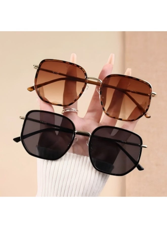 SCENT HOUSE 1pc Oversized Rectangular Fashion Glasses for Women & Men - Vintage Fashion Lightweight Plastic Frame, Dark Tinted Decorative Lenses, Unisex Accessories for & Casual Outfits, Retro Style, Durable Design, Trendy Eyewear, Styleconscious Buyers (Includes eyeglass case),sunglasses - Image 5