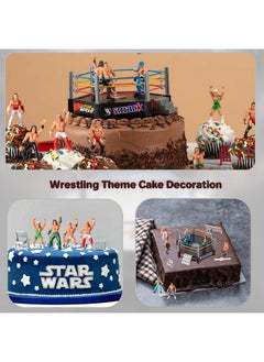 HAPTIME 32Pcs Wrestling Toys For Kids, Wrestlers Playset With 12 Wrestling Action Figures, 2 Wrestling Rings, Many Realistic Accessories, Toy Figures & Playset Gift For 2 3 4 5 6 Boys Girls, Cool Cake Toppers  - Image 5