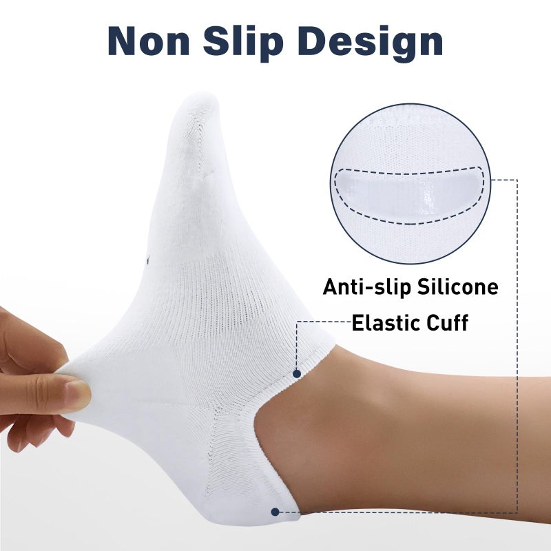 SIXDAYSOX White Socks for Men 6 pairs Cozy Cotton Mens Low Cut Socks Size 10-13 - Image 4