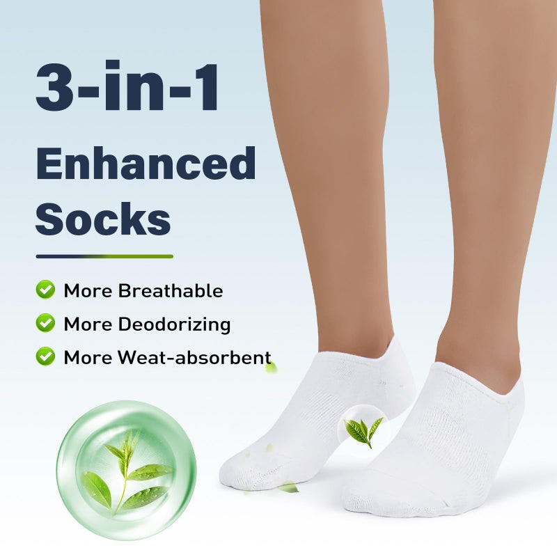 SIXDAYSOX White Socks for Men 6 pairs Cozy Cotton Mens Low Cut Socks Size 10-13 - Image 2