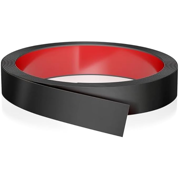 WALL TRIM PEEL AND STICK 16.4 FT X 1.2 IN, FLEXIBLE STAINLESS STEEL MOLDING FOR WALL, CEILING, FIREPLACE, FURNITURE, DOOR, MIRROR FRAME, CRAFT DECORATION (BRUSHED BLACK) - Image 1