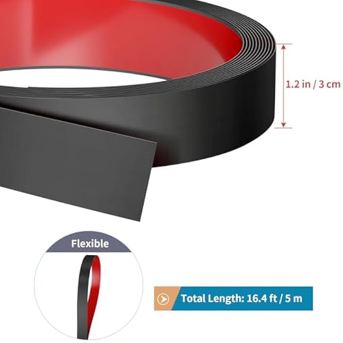 WALL TRIM PEEL AND STICK 16.4 FT X 1.2 IN, FLEXIBLE STAINLESS STEEL MOLDING FOR WALL, CEILING, FIREPLACE, FURNITURE, DOOR, MIRROR FRAME, CRAFT DECORATION (BRUSHED BLACK) - Image 2