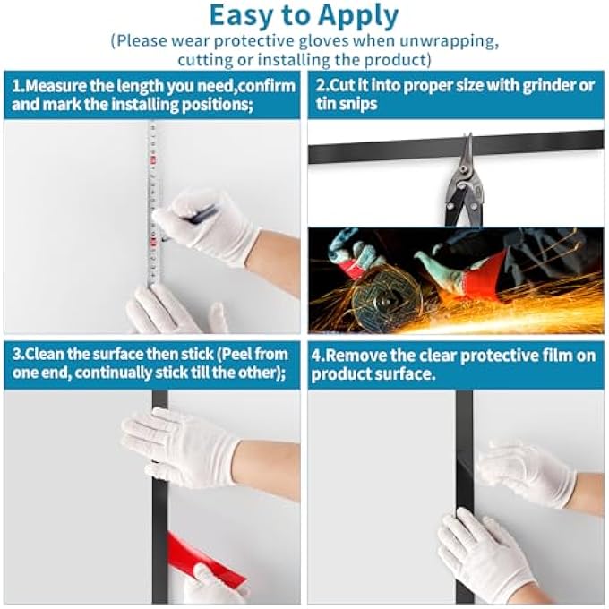 WALL TRIM PEEL AND STICK 16.4 FT X 1.2 IN, FLEXIBLE STAINLESS STEEL MOLDING FOR WALL, CEILING, FIREPLACE, FURNITURE, DOOR, MIRROR FRAME, CRAFT DECORATION (BRUSHED BLACK) - Image 3