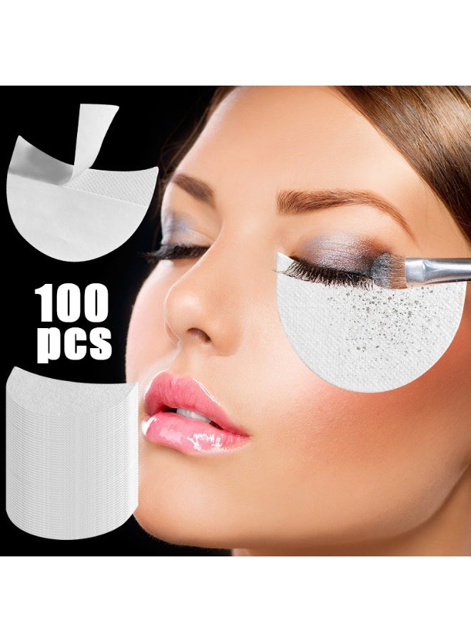 ningnatural 100 PCS Eyeshadow Shields , Disposable Eye Shadow Stencil Pads, Half-Moon Eyeliner Patches for Makeup, Lint-Free Under Eye Stickers for Eyelash Extension and Eyeshadow Application (White) - Image 2