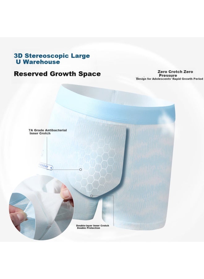 Fentengcare Boys' Antibacterial Cotton Underwear Teenagers Skin-friendly Boxer Briefs 4-pack - Image 5