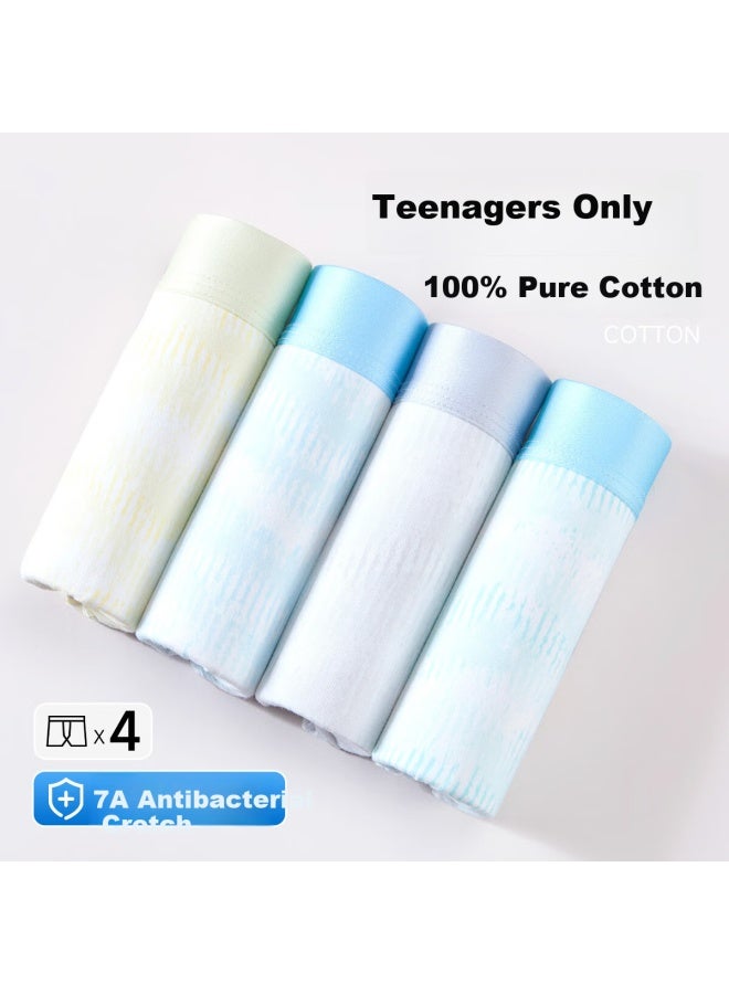 Fentengcare Boys' Antibacterial Cotton Underwear Teenagers Skin-friendly Boxer Briefs 4-pack - Image 3