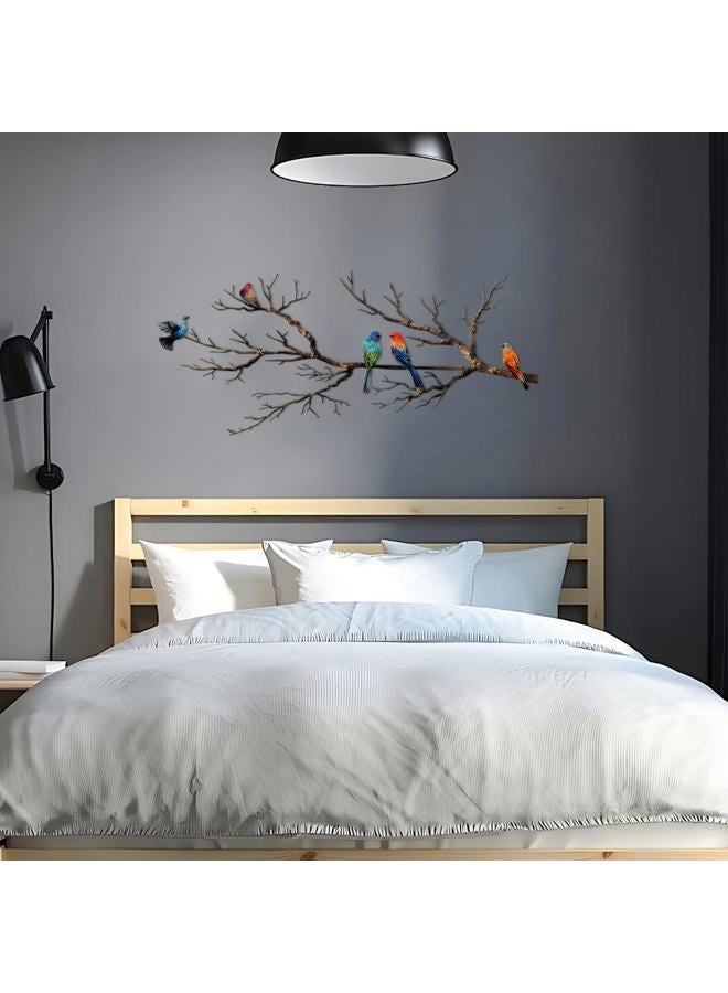 ESTART Metal Birds Wall Decor Vivid Birds on Ast Silhouette Wall Decor Outdoor Wall Sculpture Hanging Sculpture (Classic Color, Large) - Image 2