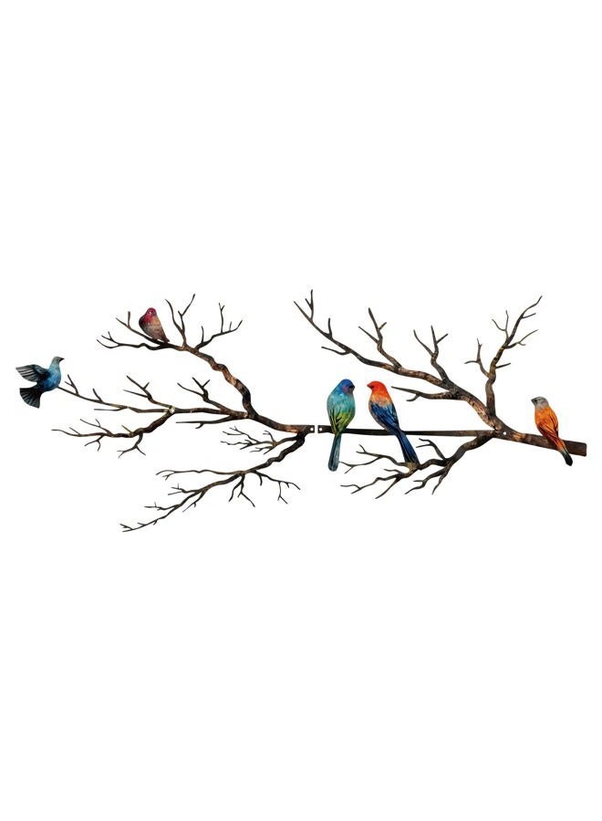 ESTART Metal Birds Wall Decor Vivid Birds on Ast Silhouette Wall Decor Outdoor Wall Sculpture Hanging Sculpture (Classic Color, Large) - Image 1