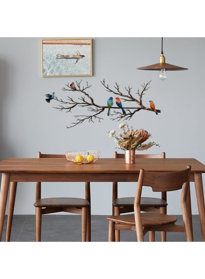 ESTART Metal Birds Wall Decor Vivid Birds on Ast Silhouette Wall Decor Outdoor Wall Sculpture Hanging Sculpture (Classic Color, Large) - Image 5