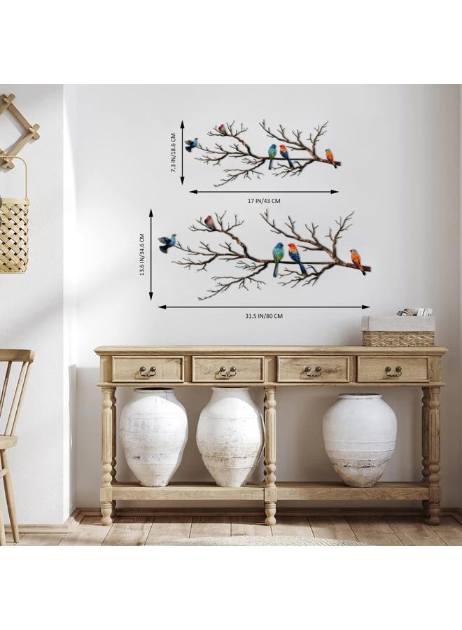 ESTART Metal Birds Wall Decor Vivid Birds on Ast Silhouette Wall Decor Outdoor Wall Sculpture Hanging Sculpture (Classic Color, Large) - Image 3