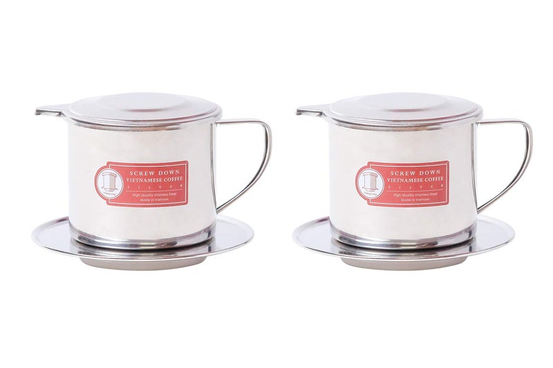 Thang Long Vietnamese Coffee Filter Maker Press. Screw Down Phin Made in Vietnam. Authentic (2, Medium (8 oz)). - Image 1