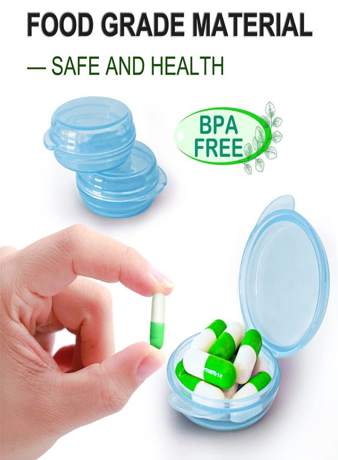 GIIYAA 3PCS Small Pocket Daily Pill Box Organizer - Portable Travel Wallet with Individual Compartments - Compact, Convenient and Easy-to-Use Mini Pill Container for On-the-Go Medication Management (Blue) - Image 2