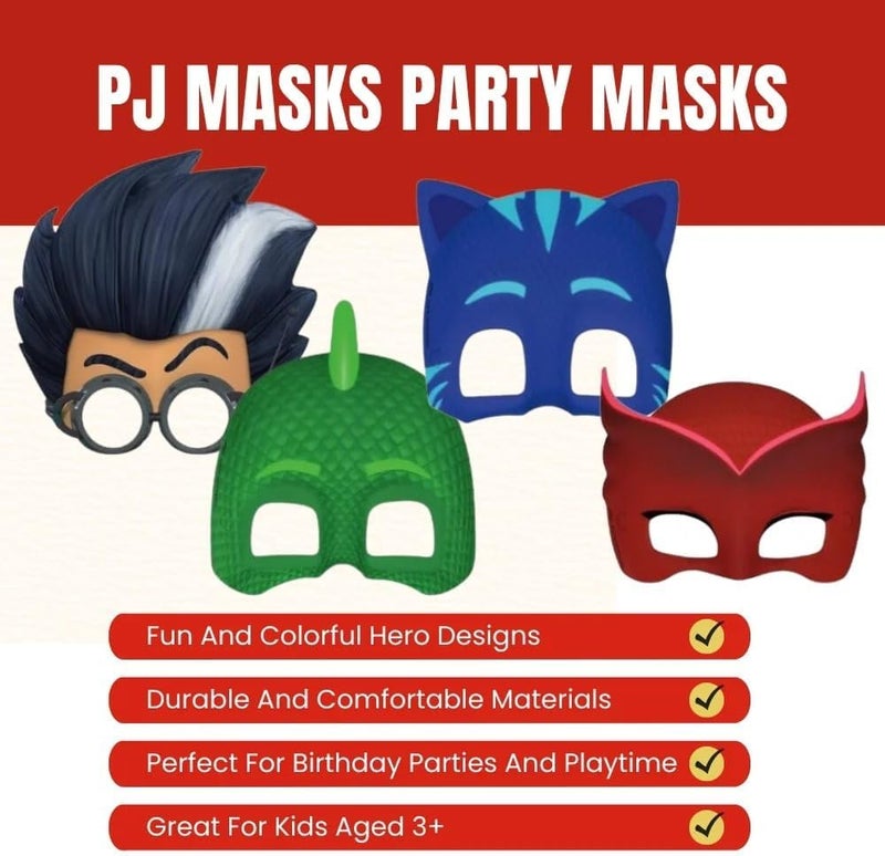 Unique Assorted Colors PJ Masks Party Masks 8 Count  Ideal for Themed Parties  Superhero Fans - Image 2