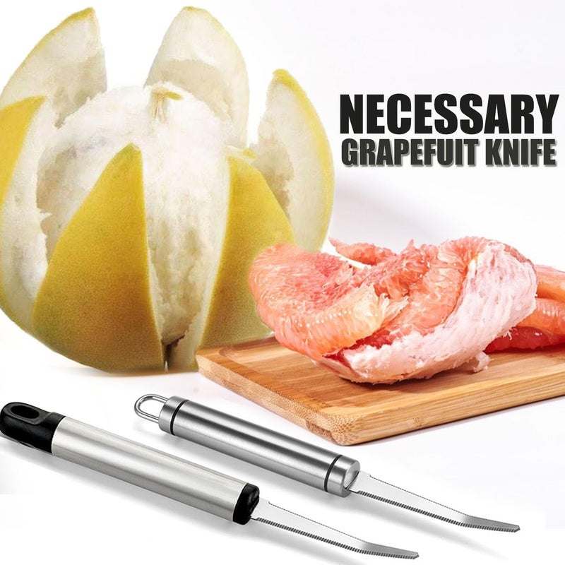 Ralleyfun Grapefruit Spoon Serrated Edge Knife Stainless Steel Fruit Knife Grapefruit Utensils Tool Dessert Spoons for Citrus Lemon Kiwi Melon Lime Pitaya Apple Fruit Puree - Image 3