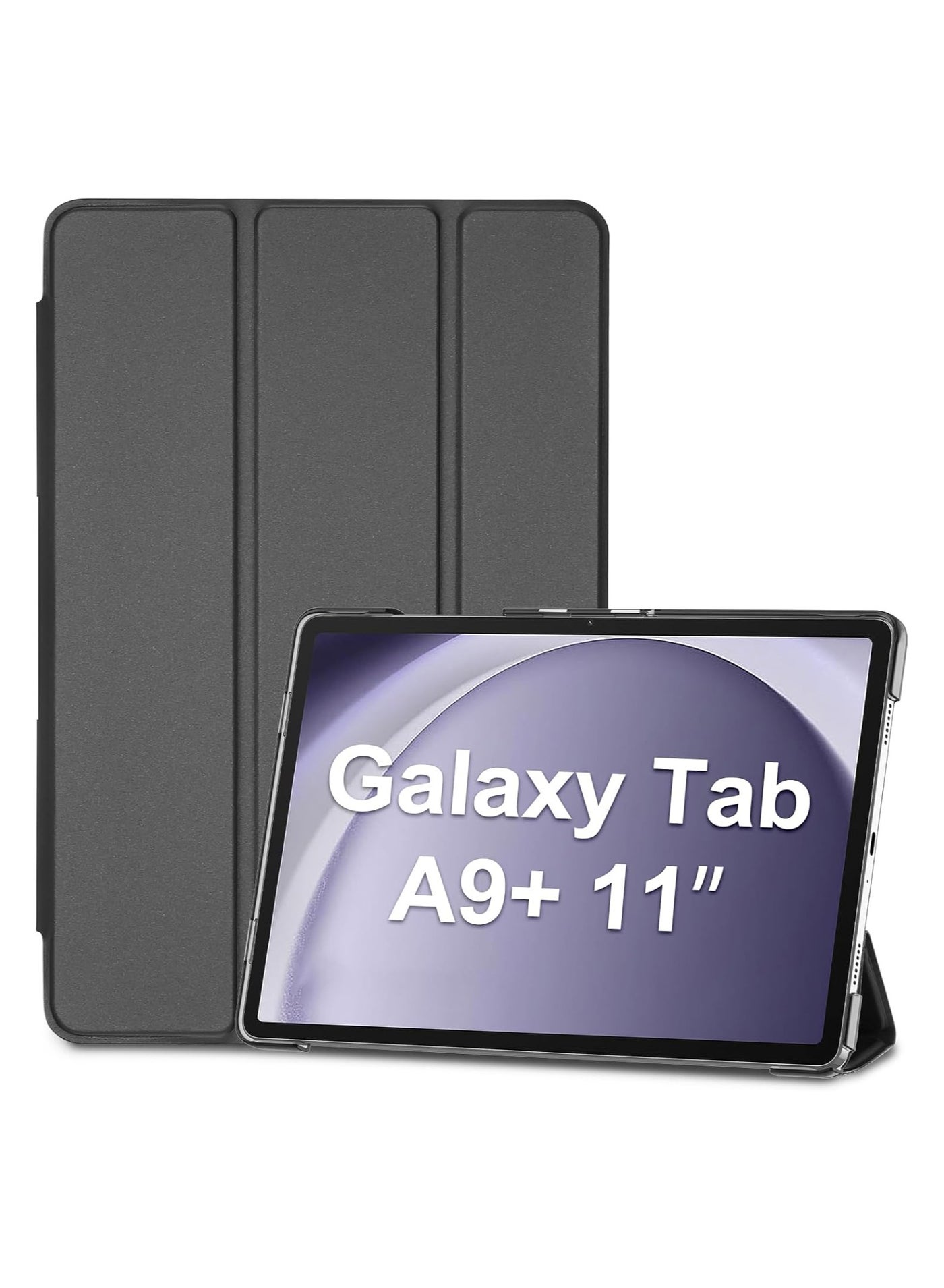 Samsung Galaxy Tab A11+ / A11 Plus 11 Inch 2025/Galaxy Tab A9+/A9 Plus 2023, Slim Stand Hard Back Shell Protective Smart Cover Case for 11" Galaxy Tab A9+ Plus 2023 SM-X210/X215/X216/X218-Black