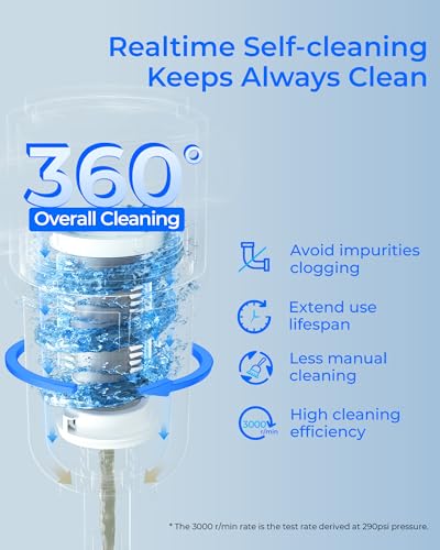 Waterdrop Spin Down Sediment Filter Reusable Whole House Water Filter System Flushable PreFilter System for CityWell Water 50 Micron 1 MNPT 34 FNPT WDPF01 - Image 3