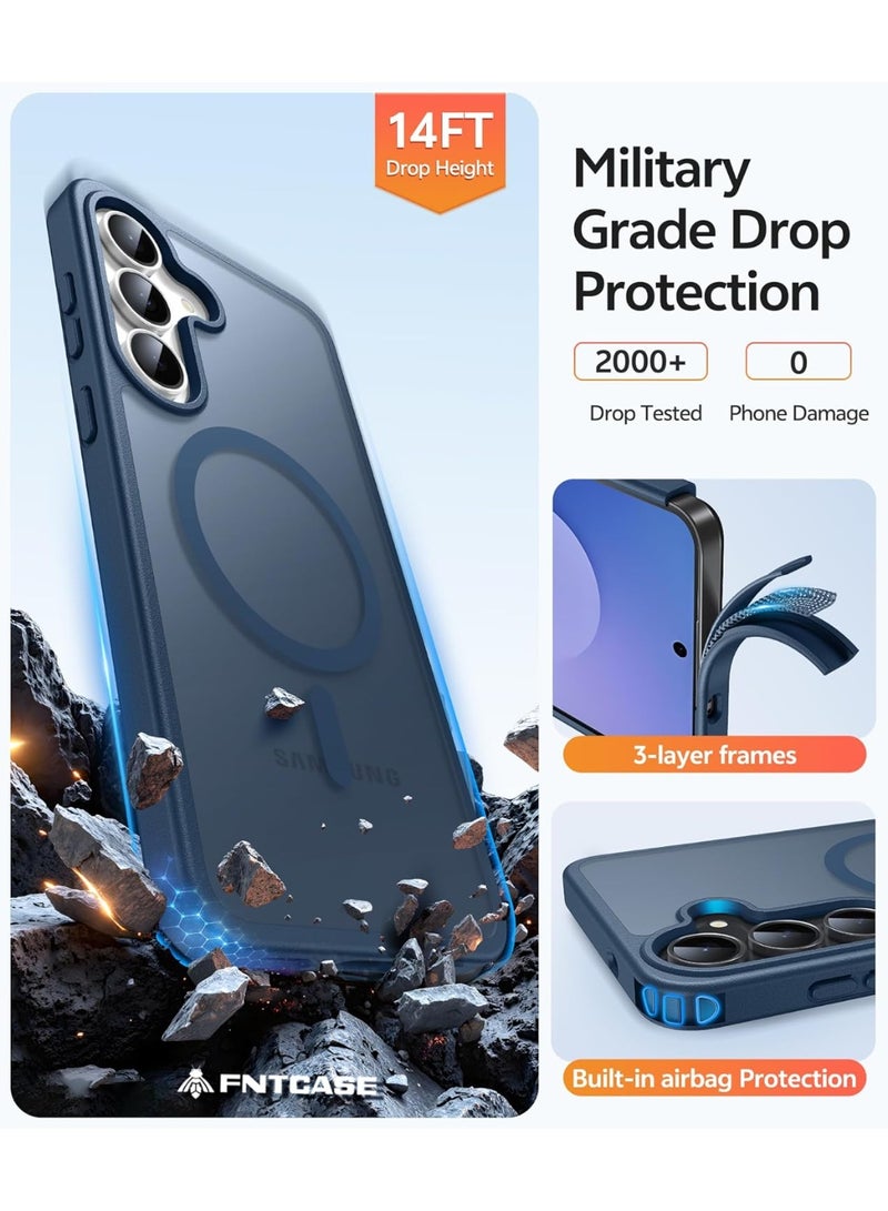 ACLIX Magnetic Case for Samsung Galaxy A37 [Shockproof & Slim] Matte Hard Back Cover with high-Grade Protection | Dark Blue - Image 4