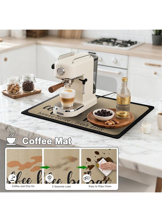 MLADEN Coffee Mat Coffee Bar Mat Hide Stain Absorbent Drying Mat with Waterproof Rubber Backing Multifunctional Super Absorbent Dish Drying Mats for Kitchen Counter, 40x60cm - Image 4
