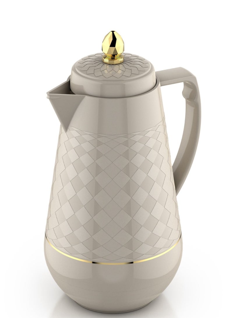 Home Master Golden 1-liter tea thermos set from home masterElegant design with a double thermal insulation to keep hot and cold for long hours. 