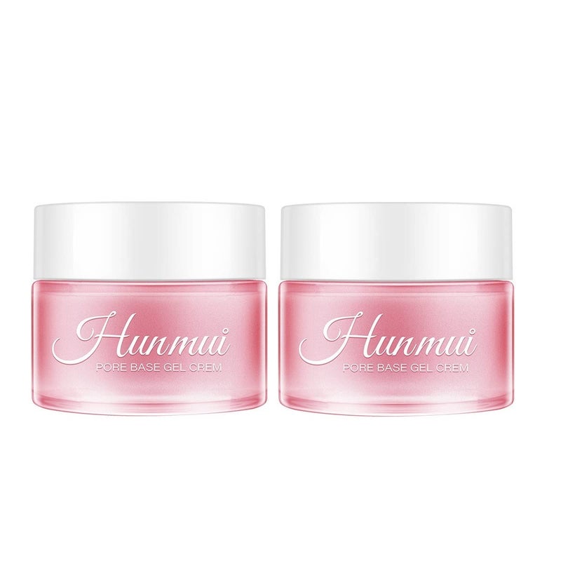 JISKG 2Pcs Hunmui face primer pore base gel creamMagical perfecting base face primer under foundation AntiAging WrinklesShrink Pore Remove Fine LinesExfoliatingAntiOxidation transparent