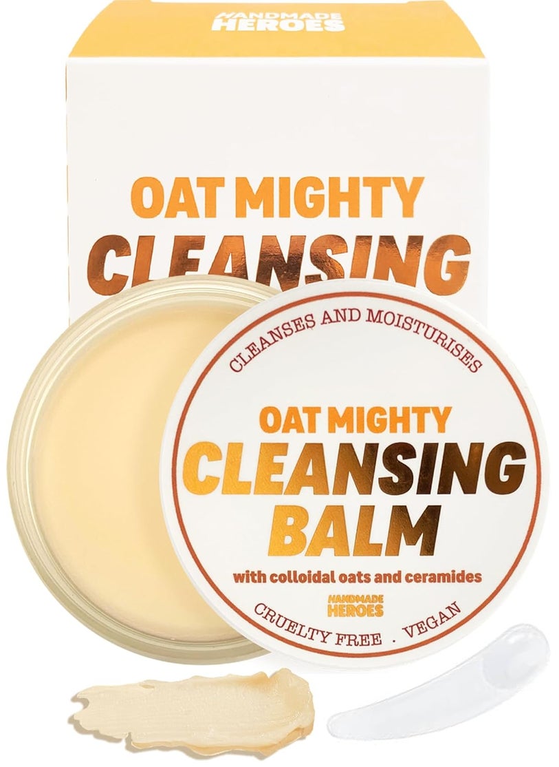 Handmade Heroes Handmade Heroes 100% Natural Oat Cleansing Balm Eye Makeup Remover with ceramides - Balm to Oil Cleanser Oat Mighty Face Cleansing Balm - Sensitive Skin and All Skin types 