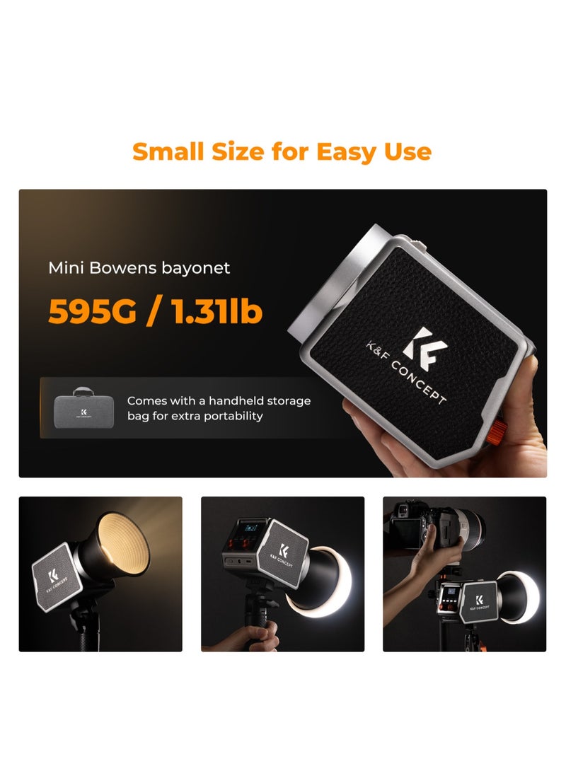 K&F Concept KF 34.045 K&F Concept 60W LED Video Light – Battery‑Powered, Adjustable CCT 2700–6500K - Image 2