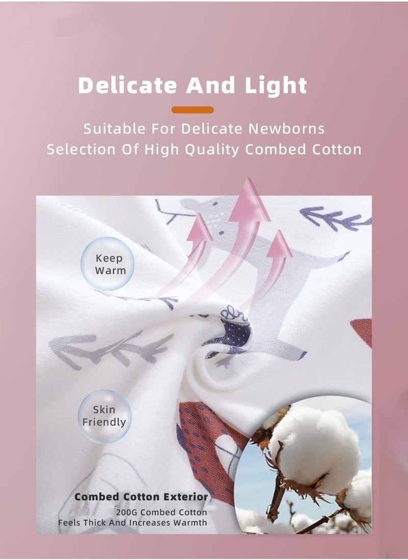 DOOKOO 4 PCS Newborn Sleepsack Swaddle Blanket Baby Swaddling Wrap Infant Babies Sleeping Bag with Hat and Anti-grasping Gloves for Boy Girl Soft Cotton Sleep Sack  - Image 5