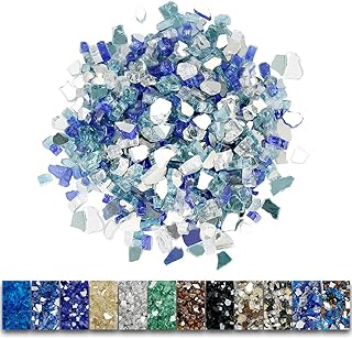 Grisun Fire Glass for Fire Pit, 1/2 Inch High Luster Reflective Tempered Glass Rocks for Natural or Propane Fireplace, - Image 1
