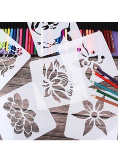 Adasea 16 Pieces Flower Stencil Spring Summer Rose Flower Stencil Bird Leaf Drawing Stencils Reusable Painting Stencil Template for Painting on Wood Wall Home Decor DIY Craft, 5.9 x 5.9 Inches  - Image 3