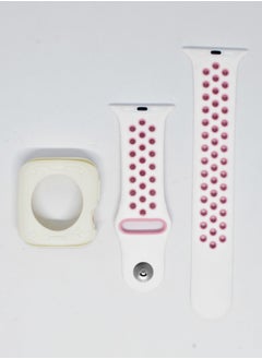 Silicone Replacement Watch Band With Protective Cover For Apple Series 6/5/4/3 Size 42/44mm