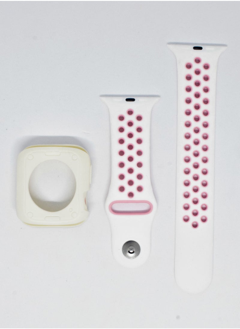 BORTONY - Silicone Replacement Watch Band With Protective Cover For Apple Series 6/5/4/3 Size 42/44mm - Image 1