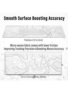 LCYLJGY Gaming Mouse Pad with Stitched Edges, Minimalist Topographic Map Desk Mat,  Mousepad with Anti-Slip Base, Cool Desk Pad  - Image 3
