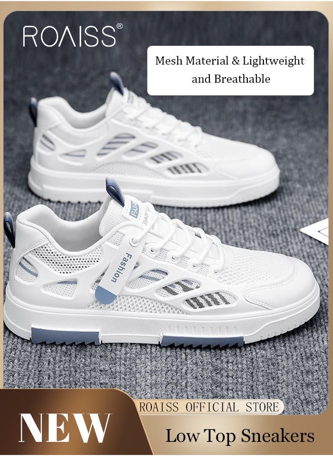 roaiss - Men Versatile Casual Sneakers Breathable Running Mesh Shoes Non Slip and Wear Resistant with Plastic Splicing Design Colorblock Sneakers - Image 1