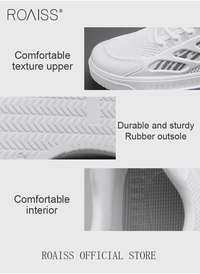 roaiss - Men Versatile Casual Sneakers Breathable Running Mesh Shoes Non Slip and Wear Resistant with Plastic Splicing Design Colorblock Sneakers - Image 1