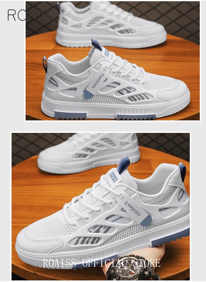 roaiss - Men Versatile Casual Sneakers Breathable Running Mesh Shoes Non Slip and Wear Resistant with Plastic Splicing Design Colorblock Sneakers - Image 1